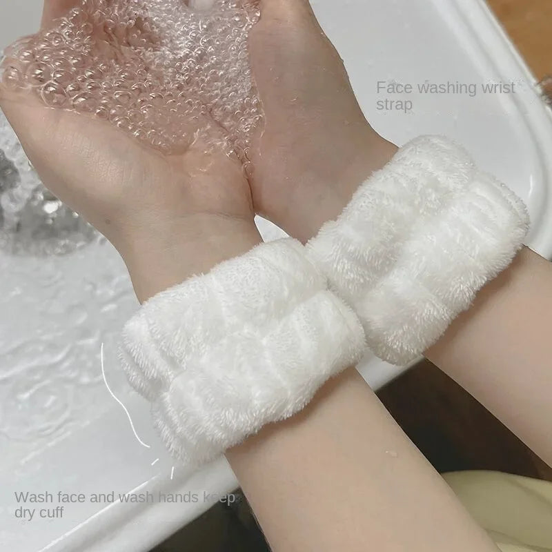 Face Wash Wristband Set Women's Headband Wristbands Absorbent Waterproof Wristbands Makeup Face Wash Hair Band