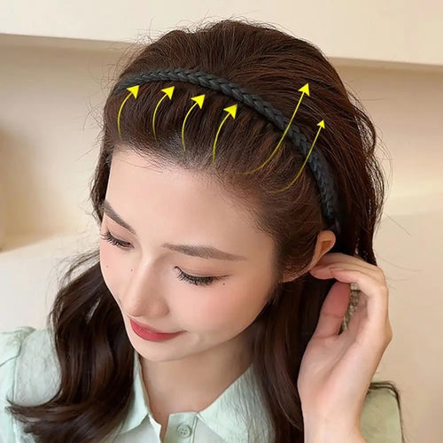 2023 Girls Fashion Head Hoop with Teeth Frosted Braid Headband Non-slip Hairband Hair Fixing Headwear Hair Styling Accessories